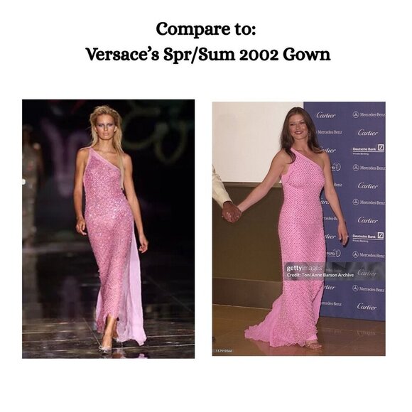 NWT Vtg Y2K ALYCE 100% Silk Coral Sequin 1 Shoulder Pageant Train Gown 6019 Sz 8 - Picture 2 of 8